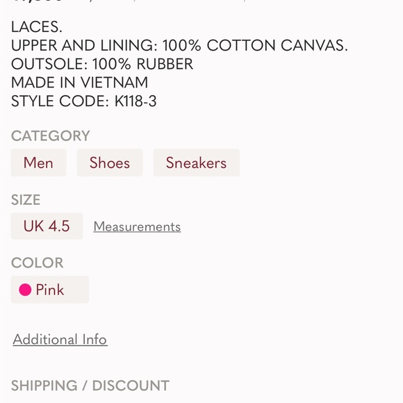 PLAY X CONVERSE
CONVERSE SPRING LOW TOP (PINK) - Picture 6 of 6